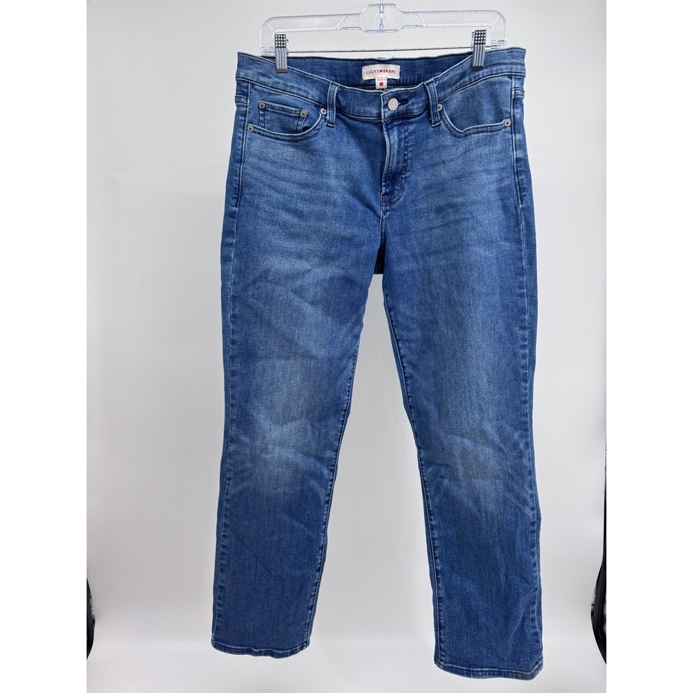 Lucky Brand Sweet Mid Rise Straight Jeans Womens 14/32 Medium Wash Denim Blue - Picture 1 of 10